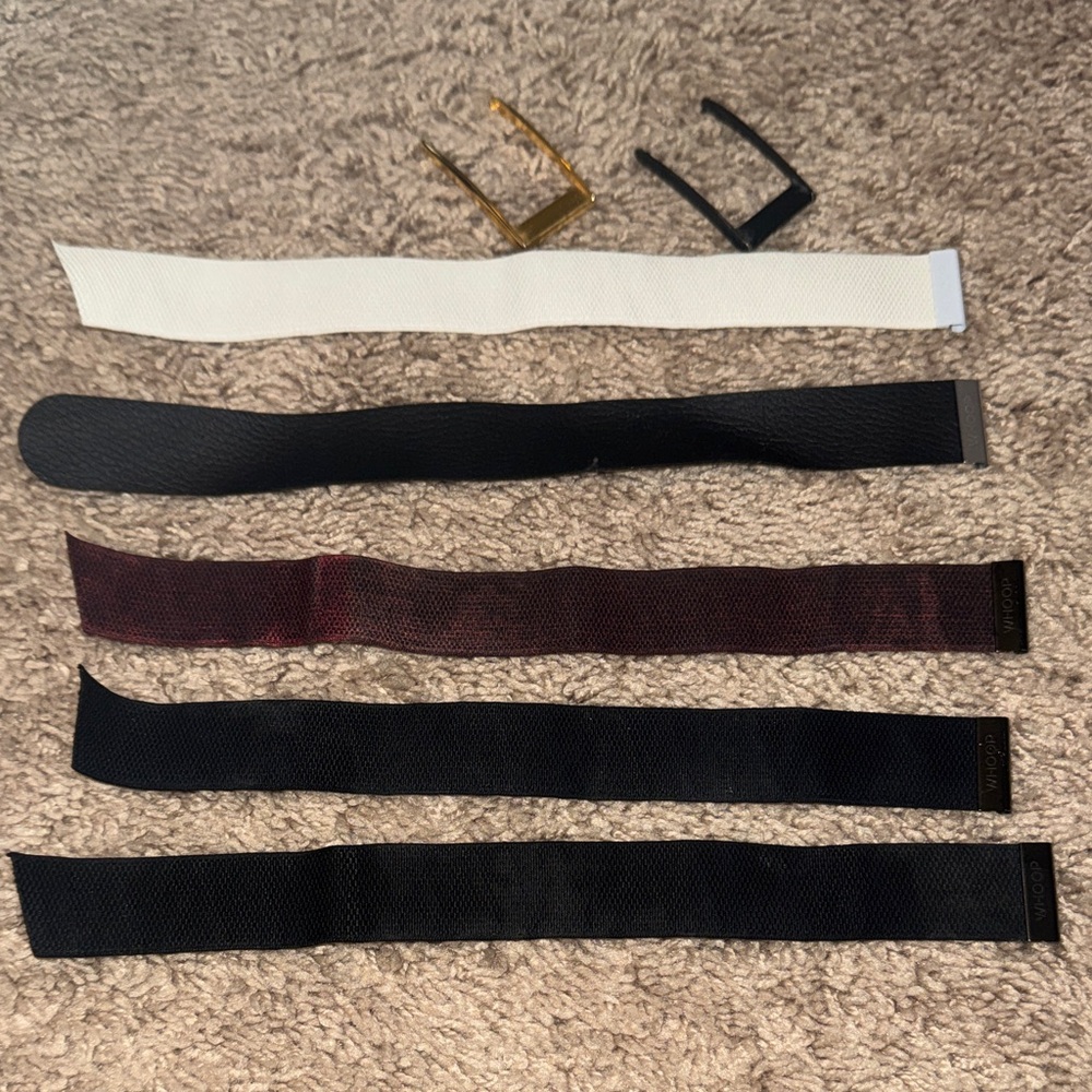 Elegant Leather Watch Straps Set - 3 Black, Purple, White